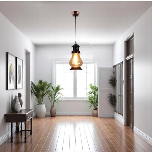 GreyWings Cherry Hanging Pendant Light for Home, Vintage Ceiling Lamp for Dining Room, Living, Bedroom, Metal & Glass Indoor Light Fixture, Pack of 1 - Image 5