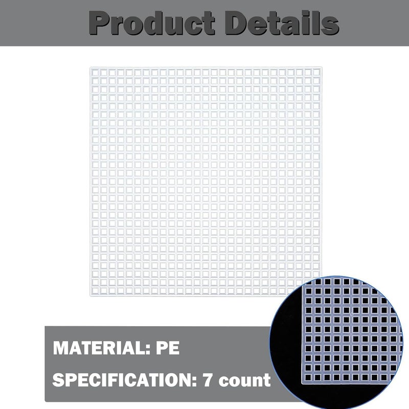 Allazone Plastic Mesh Canvas Sheets for Embroidery - 53 PCs, Square Mesh, Knit & Crochet Projects - Image 4