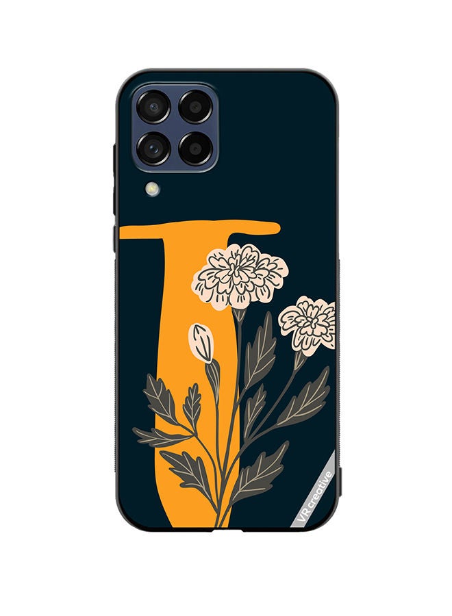 VR CREATIVE Protective Case Cover For Samsung Galaxy M33 Alphabet T Design Multicolour - Image 1