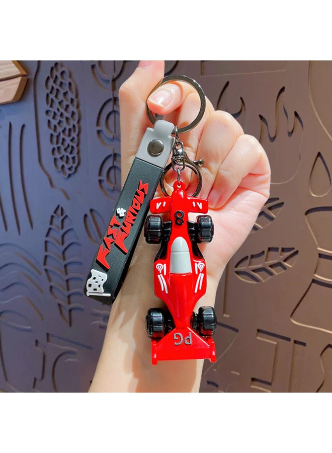 Creative Cartoon No. 8 Racing Series Pendant Keychain Children's Backpack Decoration Car Keychain Gift