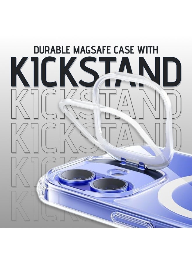 راكسوم جراب حماية شفاف لهاتف آيفون 16 مزود بتقنية MagSafe، وزر تحكم بالكاميرا، وحامل مدمج، متوافق مع MagSafe، وحامل كاميرا مدمج. - Image 5