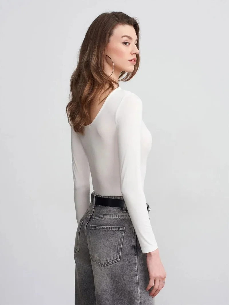 ديلفين DILVIN Slim Fit Modal Jersey Bodysuit