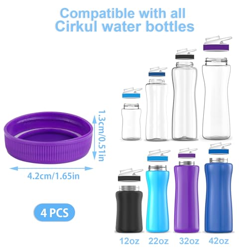 gocola Lid for Cirkul Water Bottle - 4 Pack Cap Lid Replacements Compatible with Cirkul, Fits Cirkul Flavor Cartridges, Essential Accessories for Plastic and Stainless Steel Water Bottles - Image 2