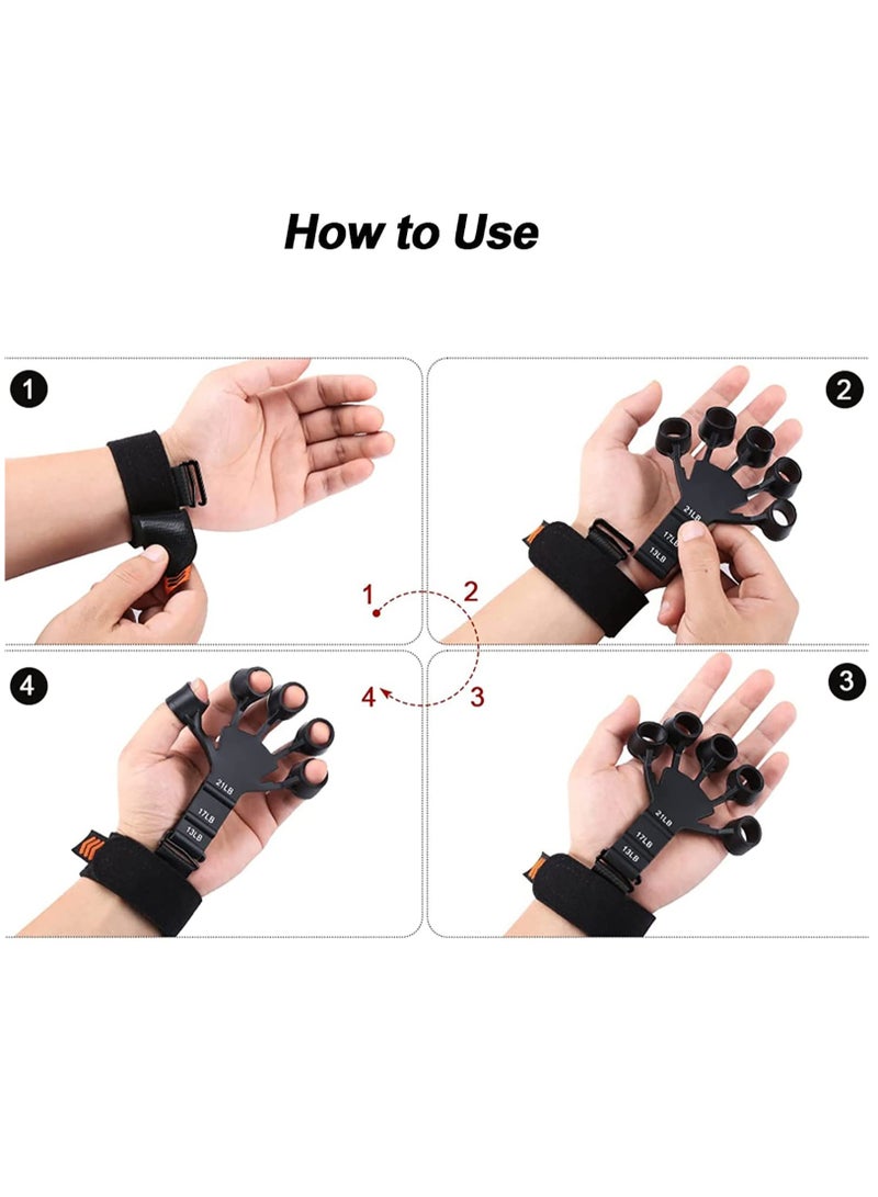 KASTWAVE Finger Strengthener Hand Grip Strengthener 6 Resistant Level Silicone Hand Grip Trainer Guitar Finger Stretcher for Muscle Training Sports, Rock Climbing, and Guitar(2 PCS) - Image 5