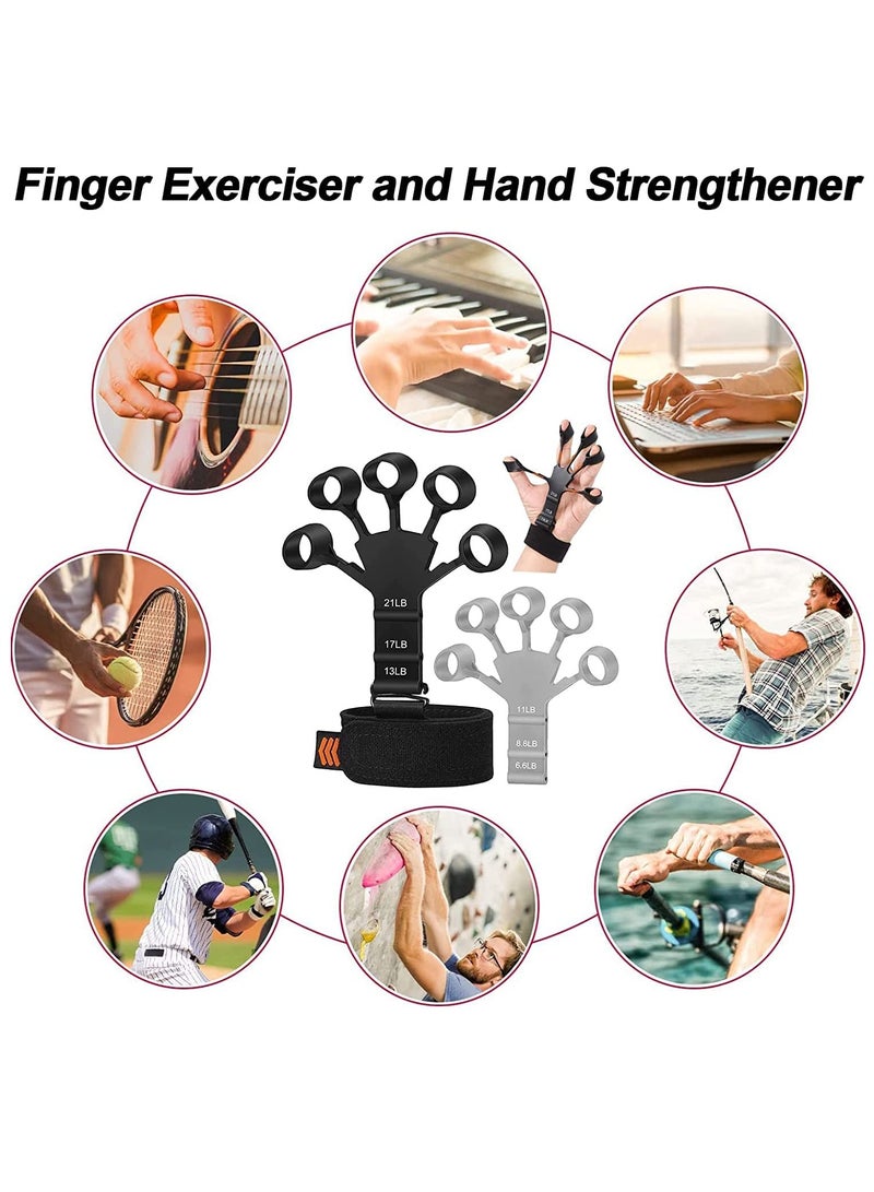 KASTWAVE Finger Strengthener Hand Grip Strengthener 6 Resistant Level Silicone Hand Grip Trainer Guitar Finger Stretcher for Muscle Training Sports, Rock Climbing, and Guitar(2 PCS) - Image 2