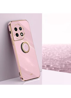 Case Cover For For OnePlus Ace 2 XINLI Straight Edge 6D Electroplate TPU Phone Case with Ring Holder(Cherry Purple)