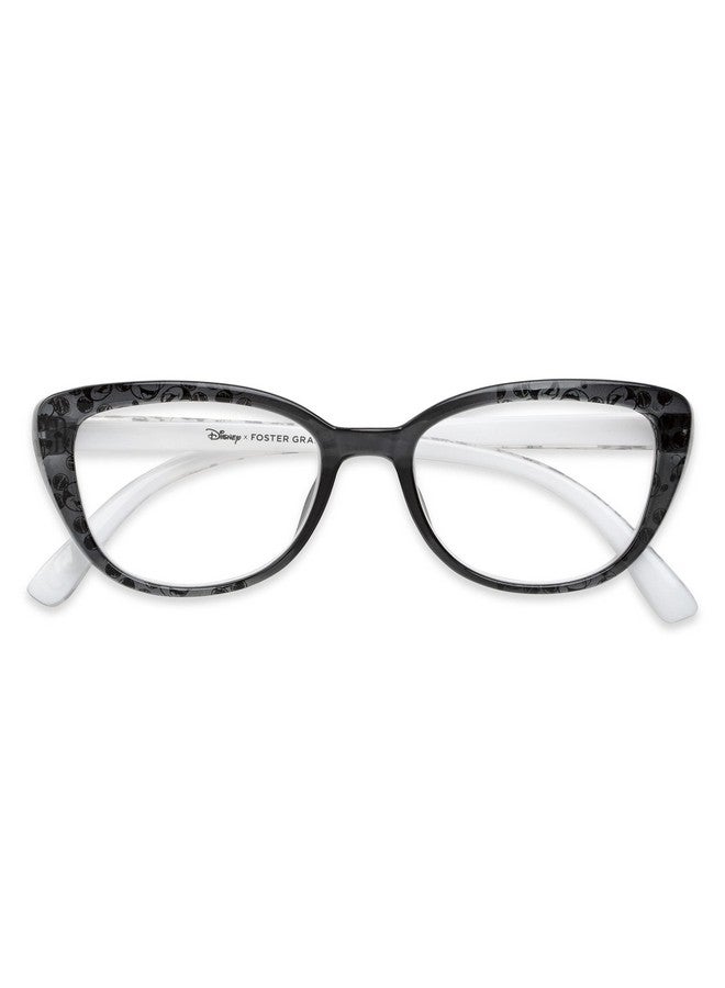 Foster Grant Disney X Women'S Dreamer Cateye Reading Glasses Black And Crystal With Mickey Mouse Print 48 Mm + 2  - Image 3