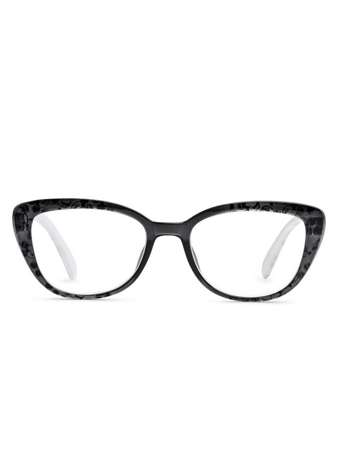 Foster Grant Disney X Women'S Dreamer Cateye Reading Glasses Black And Crystal With Mickey Mouse Print 48 Mm + 2  - Image 2