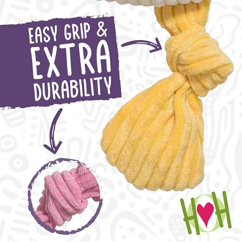 HuggleHounds Knottie Plush Dog Toy - Dog Stuffed Animal Toy, Squeaky Puppy Toys, for Small, Medium & Large Dogs, Durable Plush to Keep Them Busy - Bitsy Bunny, Small - Image 5