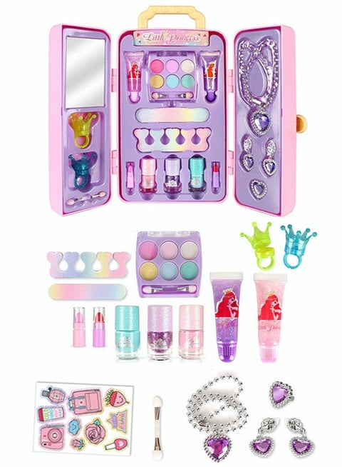 طقم مكياج بيوتي سيت مع حقيبة تخزين وردي