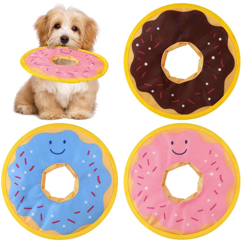 Suilung 3 Pcs Floating Dog Toys Durable Oxford Fabric Dog Water Toy Donut Pet Pool Toys for Small Medium Puppy Dogs Outdoor Summer Pool Interactive Playing Fetch - Image 2