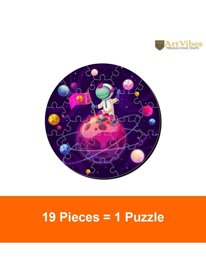 Artvibes Artvibes Wooden Premium Astronaut on The Planet Puzzles for Kids | Puzzles for Kids Age 2 and 3 | 19 Piece Puzzles | Toddlers Wooden Puzzle | Fun Learning Brain Booster for Little Champions (PZ_703N)  - Image 2