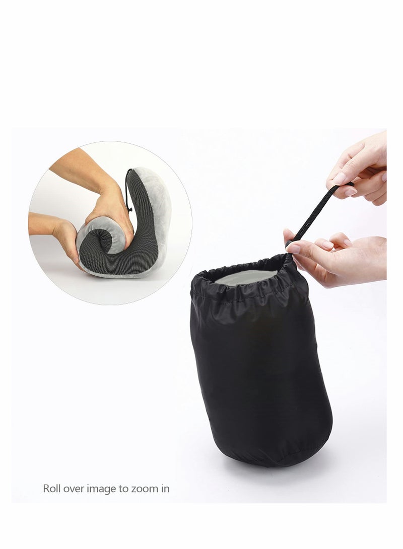 Excefore Travel Pillow, Pure Memory Foam Neck Pillow, Comfortable & Breathable Cover, Machine Washable, Airplane Travel, Train, Car & Home Use - Image 2