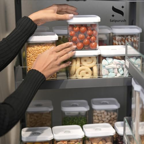 Satpurush Vacuum Fridge Storage Containers - Fridge Organiser Storage Boxes- Kitchen Accessories Items for Home-Freezer & Refrigerator Organizer vegetable storage box (1500ML, Pack of 6) - Image 5