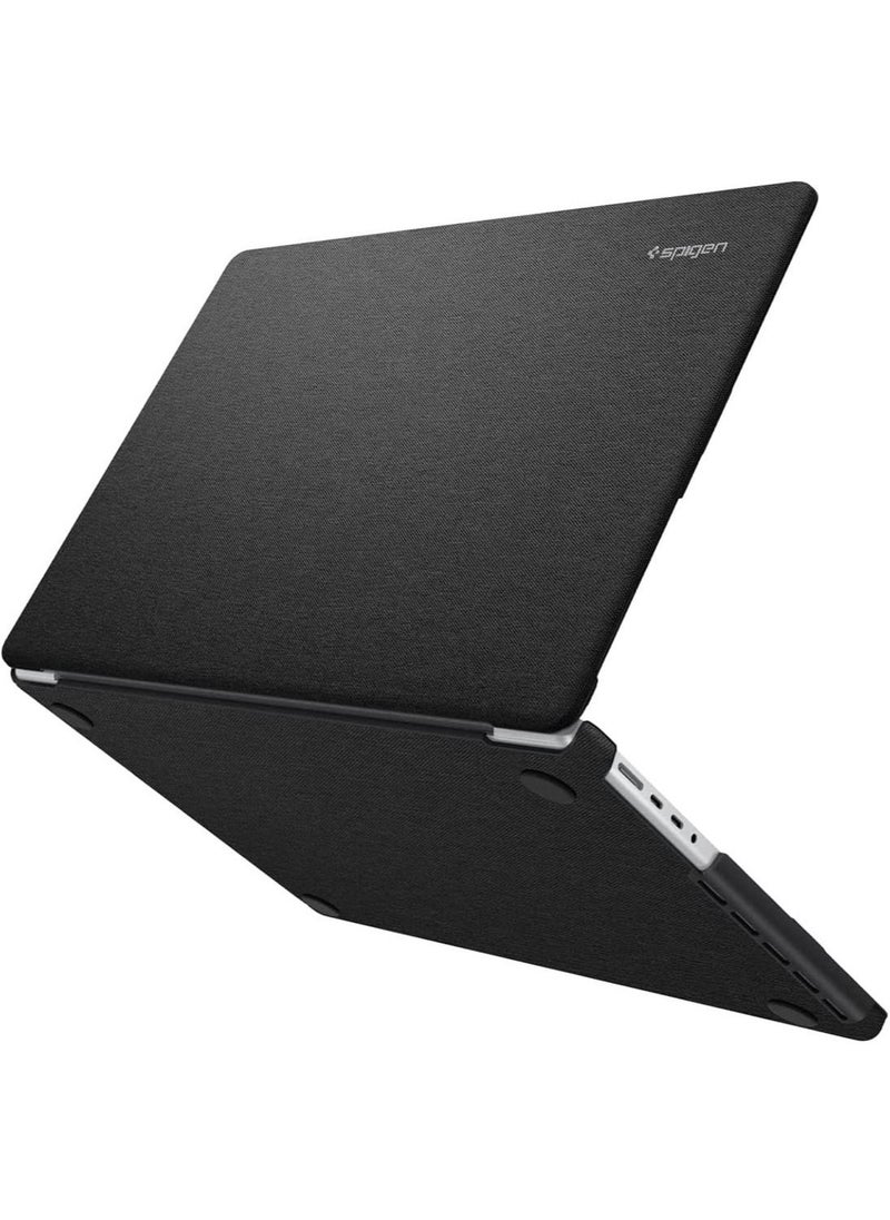 Spigen - Urban Fit for MacBook Pro 14 inch M4 / M4 Pro / M4 Max (2024) M3/M2/M1/Pro/Max (2023-2021) A3112 A3185 A3401 A2918 A2992 A2779 A2442 Premium Knit Fabric Hard Shell Case – Black - Image 1