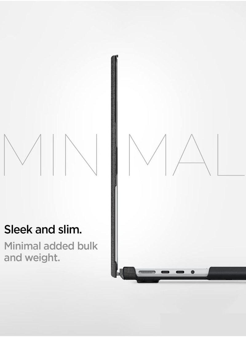 Spigen - Urban Fit for MacBook Pro 14 inch M4 / M4 Pro / M4 Max (2024) M3/M2/M1/Pro/Max (2023-2021) A3112 A3185 A3401 A2918 A2992 A2779 A2442 Premium Knit Fabric Hard Shell Case – Black - Image 1