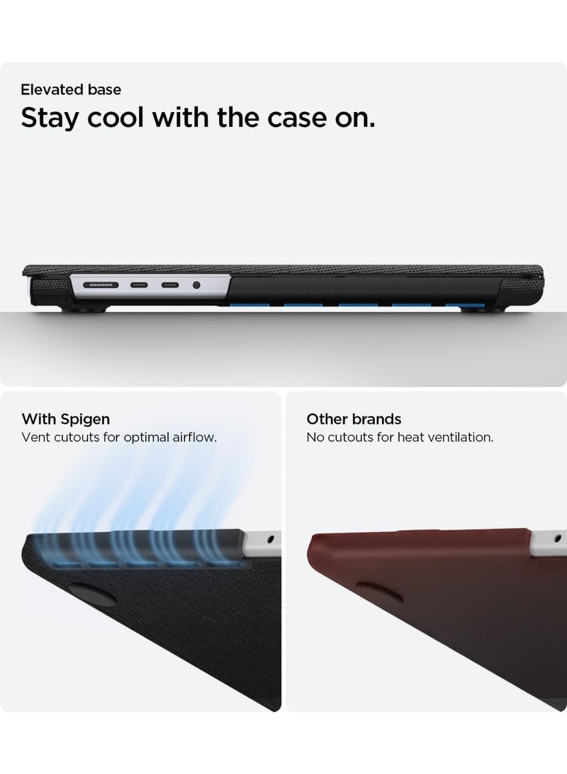 Spigen Urban Fit for MacBook Pro 14 inch Case (M5 / M4 / M4 Pro/Max / M3 series / M2 series / M1 series) 2026-2021 Premium Knit Fabric Hard Shell Cover - Black - Image 5
