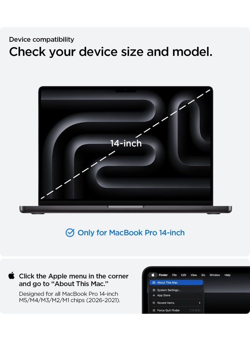 Spigen Urban Fit for MacBook Pro 14 inch Case (M5 / M4 / M4 Pro/Max / M3 series / M2 series / M1 series) 2026-2021 Premium Knit Fabric Hard Shell Cover - Black - Image 2