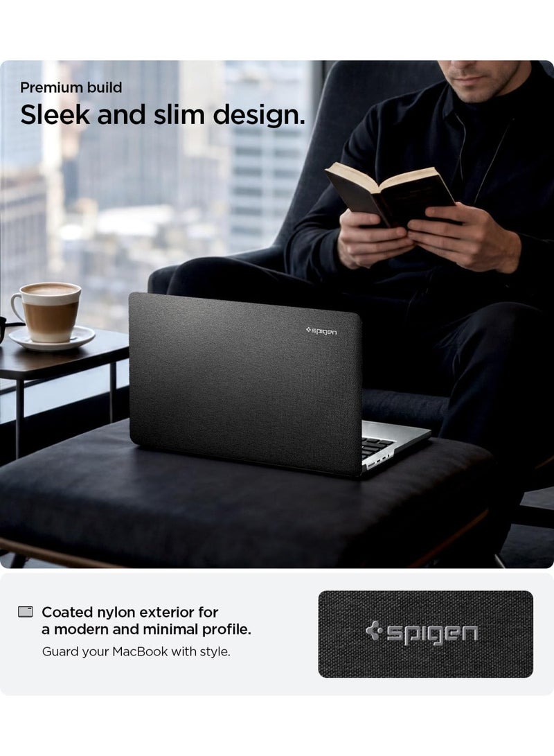 Spigen Urban Fit for MacBook Pro 14 inch Case (M5 / M4 / M4 Pro/Max / M3 series / M2 series / M1 series) 2026-2021 Premium Knit Fabric Hard Shell Cover - Black - Image 3