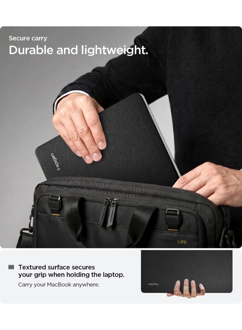 Spigen Urban Fit for MacBook Pro 14 inch Case (M5 / M4 / M4 Pro/Max / M3 series / M2 series / M1 series) 2026-2021 Premium Knit Fabric Hard Shell Cover - Black - Image 4