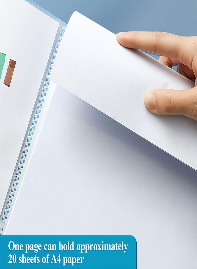 ام اند جي مجلد M&G ذو 60 جيبًا مع أكمام بلاستيكية 9.2 × 12، حافظة ملفات A4 مع واقيات أوراق شفافة، كتاب عرض فني، عرض 120 صفحة، منظم أوراق للمستندات الفنية، مكتب (أخضر) - Image 4