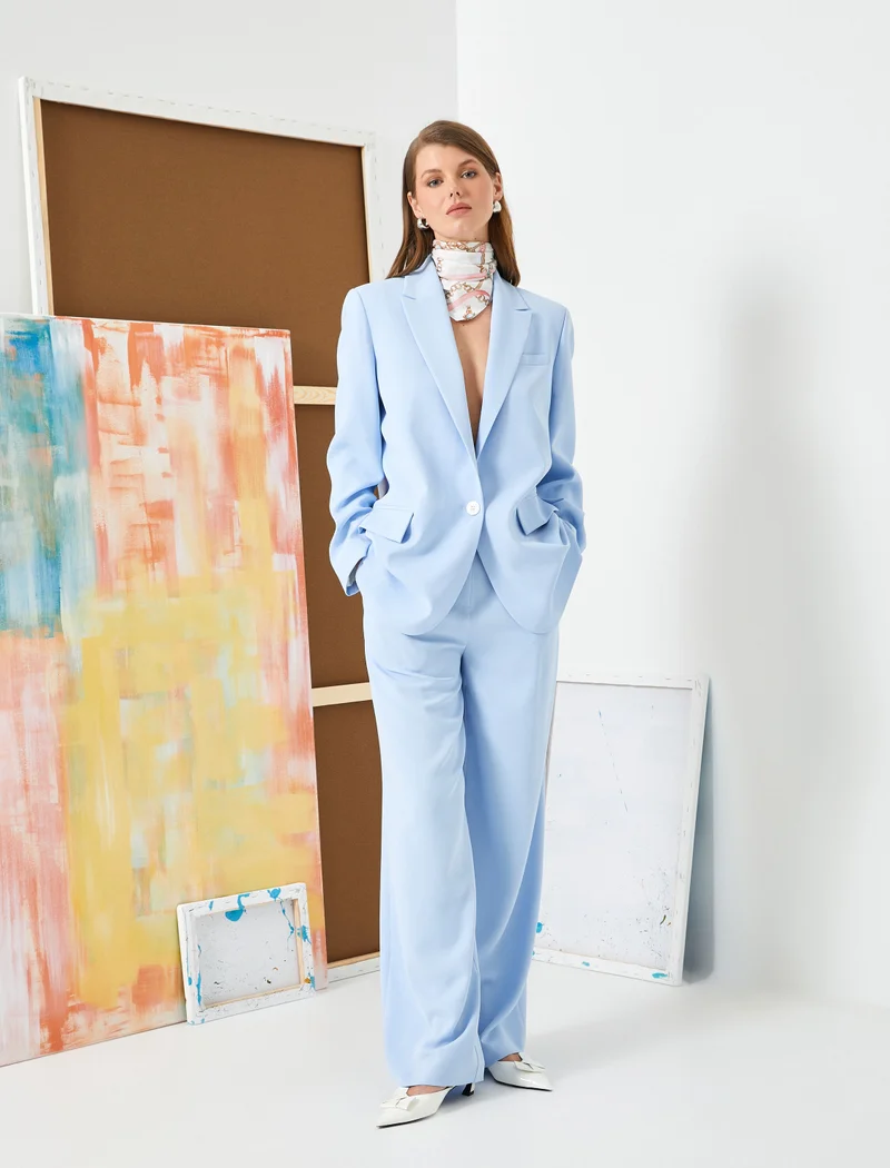 كوتون Koton | Solid Lapel Collar Oversized Blazer