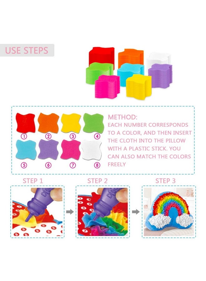 DBlosp Plush Craft Rainbow Pillow, Fabric by Number Art & Crafts, No Sewing, Making Your Own DIY Rainbow Pillow, Kids Project, Learning Fun, Ages 5+ - Image 5