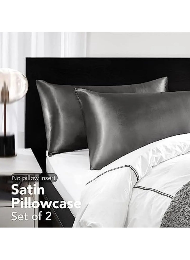 ارواق طقم من 2 غطاء وسادة من الحرير الساتان للشعر والبشرة، أغطية وسائد مرجانية، مقاس قياسي، مجموعة من أغطية الوسائد فائقة النعومة - Image 2