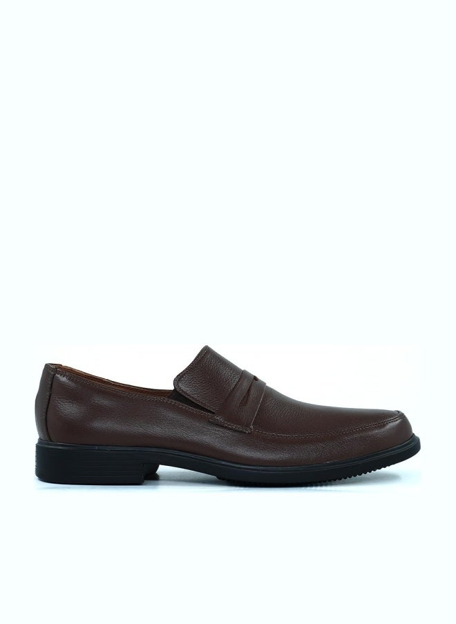 HUSH PUPPIES Brown Leather Slip-On Shoes - Image 1