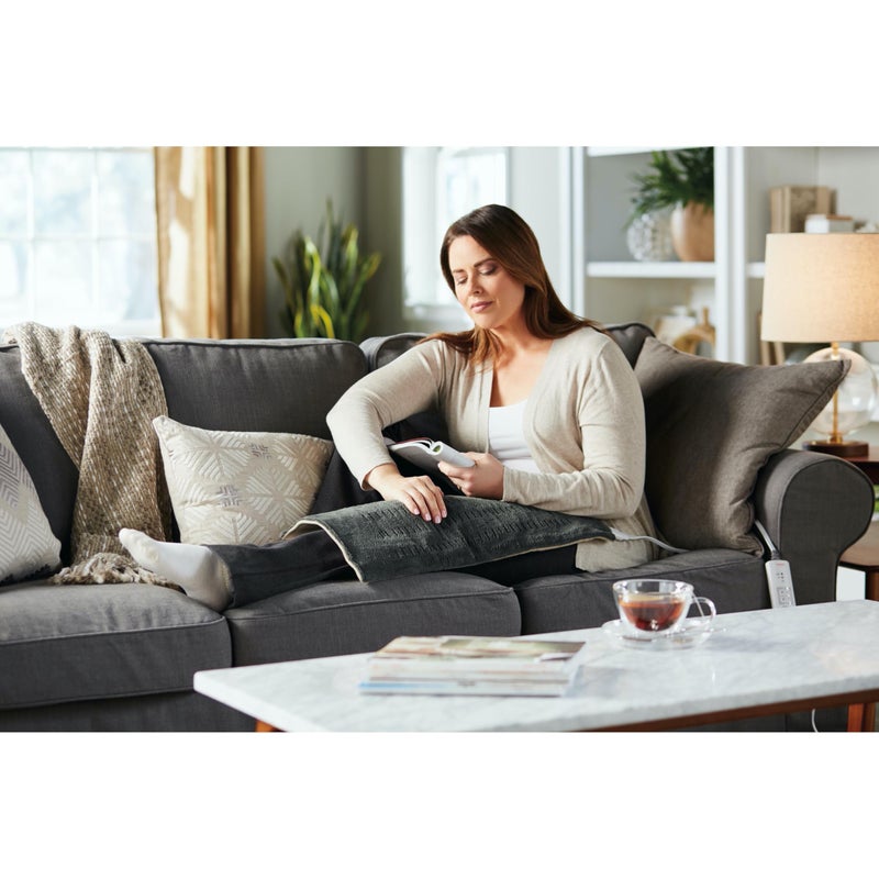 Sunbeam XL Heating Pad for Back Neck and Shoulder Pain Relief Auto Shut Off 6 Heat Settings Extra Large 12 x 24 Green Ideal for Muscle Aches and Arthritis Pain - Image 5