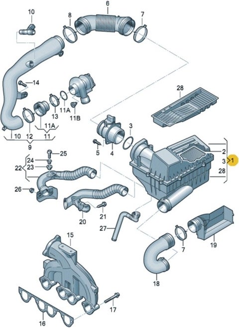 Partifix Air Filter Box Complete Narrow Throat Bjb-Bkc Superb 16 19D