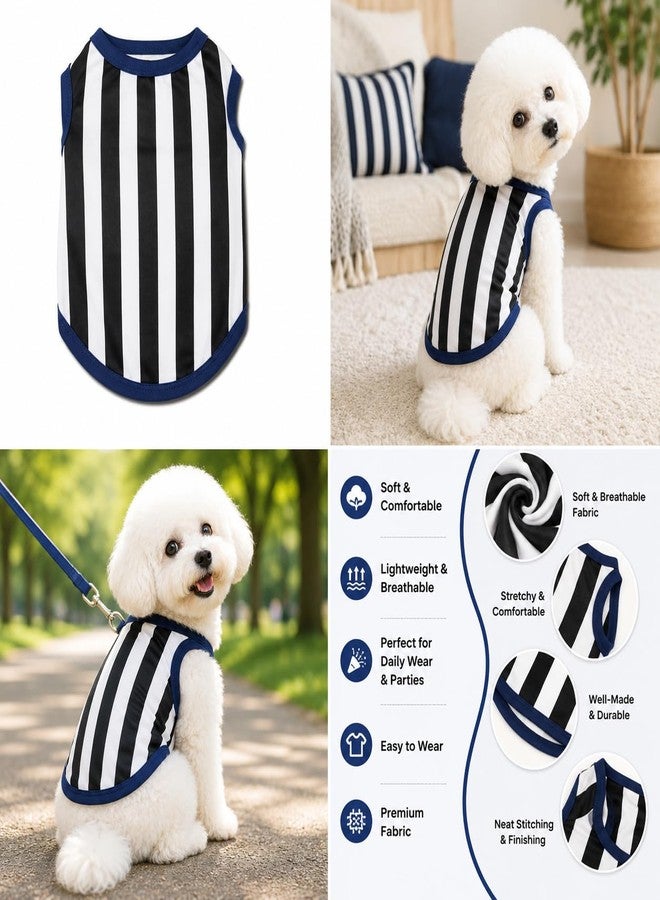 Petitebella Straight Stripes Puppy Dog Shirt (Black/White, Medium) - Image 3