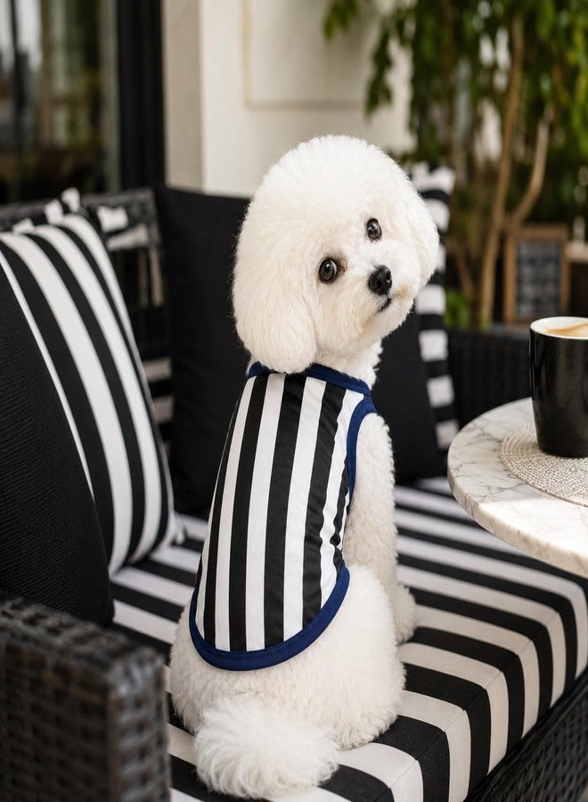 Petitebella Straight Stripes Puppy Dog Shirt (Black/White, Medium) - Image 2