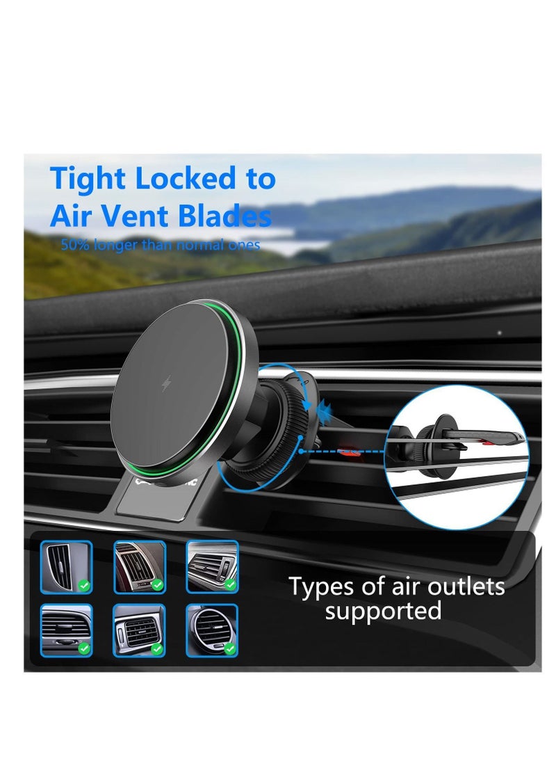 XiuWoo Magnetic Wireless Car Charger with Cooling Fan Magnets Automatically Aligns The Phone Compatible car Mount iPhone 13 12 Series Phones and Cases - Image 3