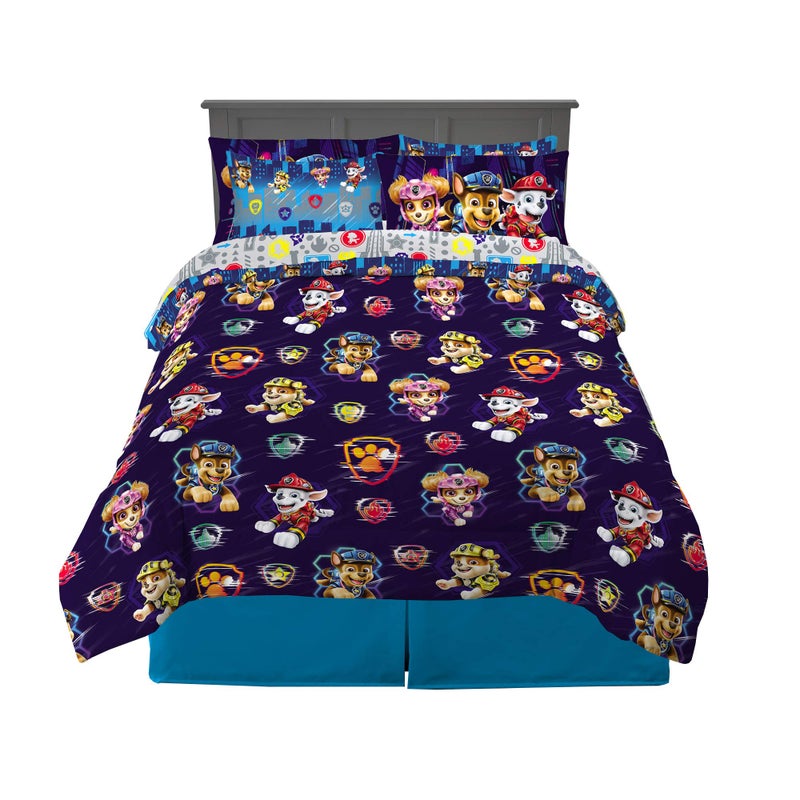 Franco Kids Bedding Super Soft Comforter and Sheet Set with Sham 7 Piece Full Size Paw Patrol Movie