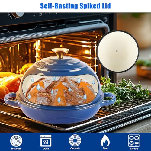 CUKOR ﻿CUKOR 7QT Dutch Oven Pot With Lid, Enameled Cast Iron Dutch Oven For Bread Baking, Non-Stick Bread Pot for Oven/Stovetop (Roast, Braising, Stewing, Soups) - Image 3