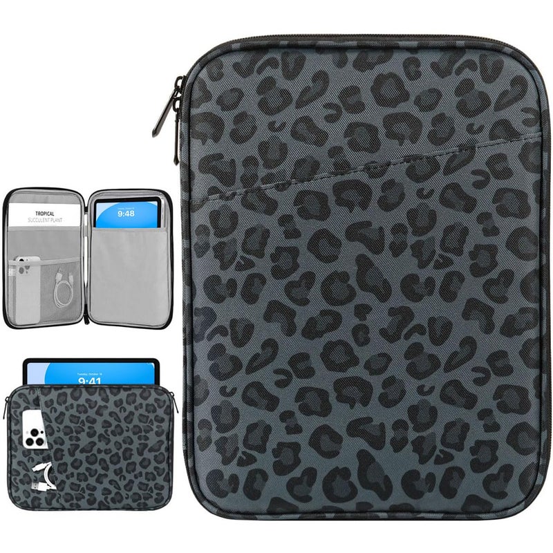 Dadanism 9-11 Inch Tablet Sleeve Bag Carrying Case for iPad (A16) 11th Gen 11", iPad 10th Gen 10.9" Air 5/4, i-Pad Air/Pro 11", i-Pad 9/8/7th, Galaxy Tab A9+ Plus 11", reMarkable 2 10.3",Leopard Black - Image 1