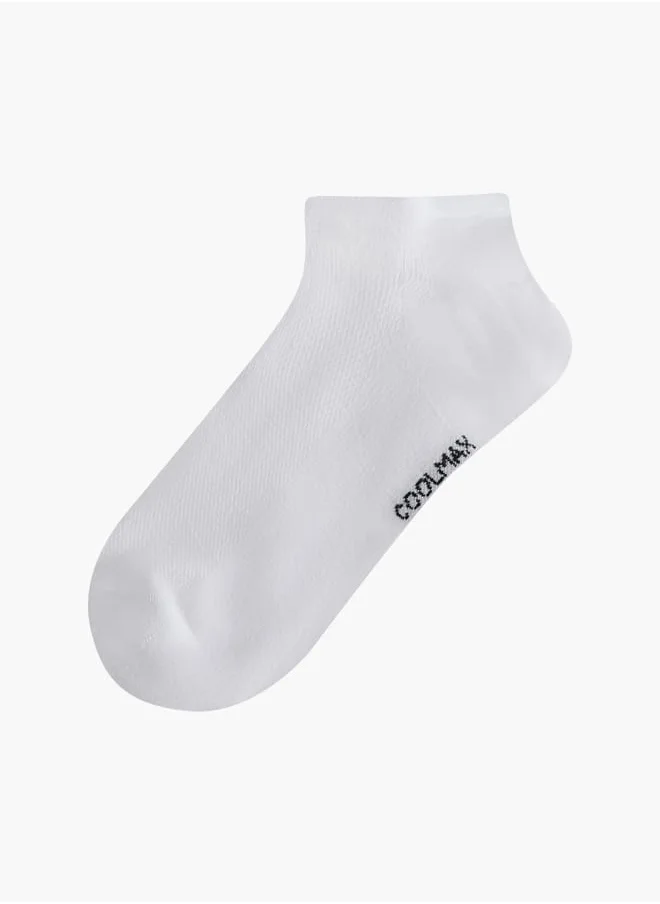 Dash Men's Logo Print Non Terry Ankle Length Socks - Set of 3