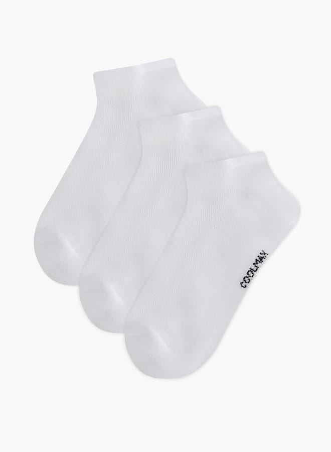 Dash Men's Logo Print Non Terry Ankle Length Socks - Set of 3 - Image 1