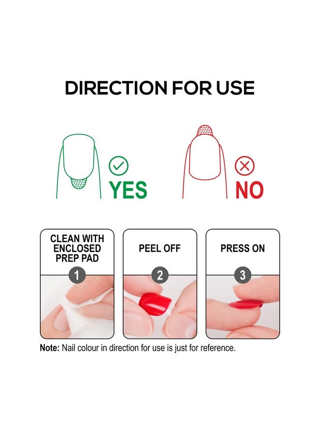 Renee Stick On Nails Bn 03| 24 Reusable Artificial Fake Nail Set| Lightweight & Long Lasting| Easy To Use| Quick Fix For Festivals & Special Occasions - Image 5