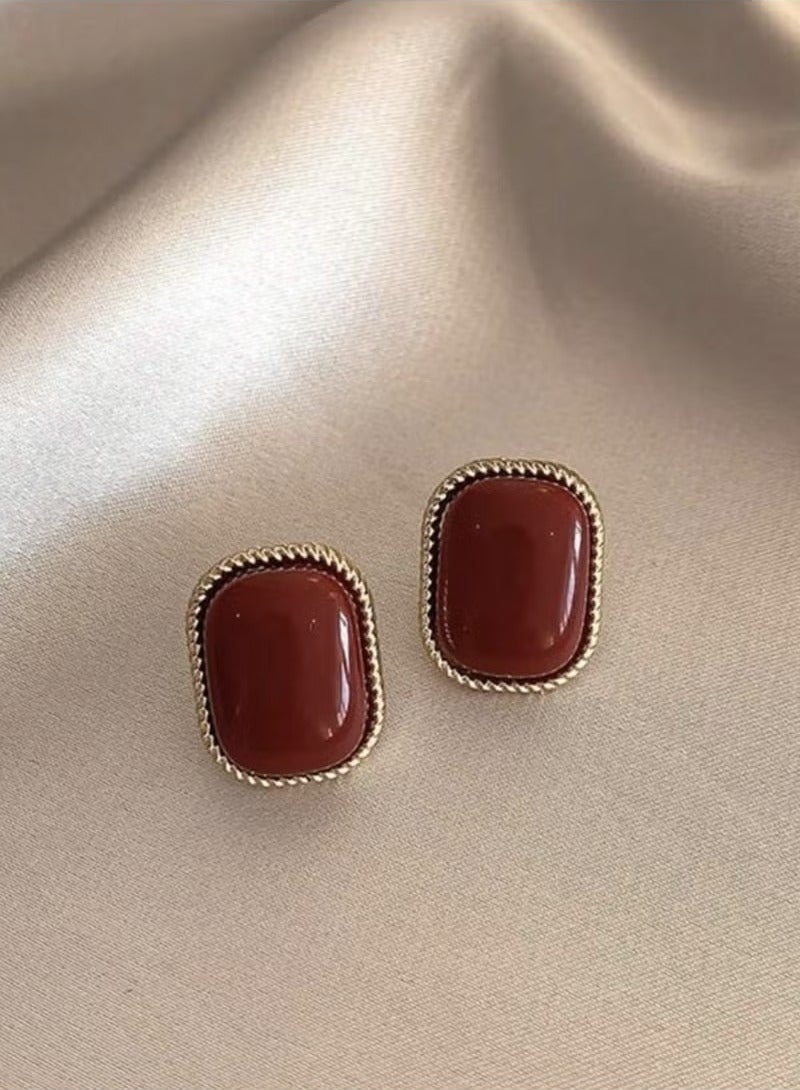 10pcs Simple Vintage Pearl Flower Hollow Heart Two-tone Earrings Set Luxury Unique - Image 3