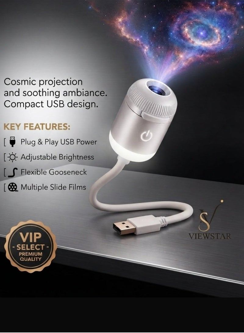 View Star Galaxy Projector Night Light, 2-in-1 HD Starry Sky & Warm Night Lamp with 13 Projection Films, 360° Adjustable Flexible Gooseneck, USB Powered Space Projector for Bedroom Kids Room Home Decor - Image 2