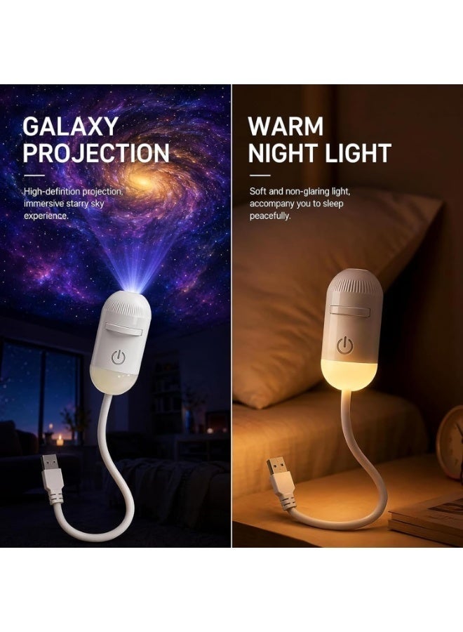 View Star Galaxy Projector Night Light, 2-in-1 HD Starry Sky & Warm Night Lamp with 13 Projection Films, 360° Adjustable Flexible Gooseneck, USB Powered Space Projector for Bedroom Kids Room Home Decor - Image 3