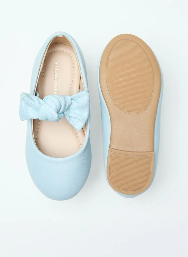 فلورا بيلا من شو إكسبرس Bow Accent Slip-On Ballerina Shoes with Elastic Strap