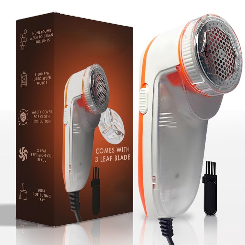 REMICH Electric Lint Remover Portable Fabric Shaver Defuzzer with 3Leaf Blades Dual Protection Removable Bin Quickly Remove Fuzz Lint Balls Pills Bobbles from Clothes CouchCarpet - Image 1