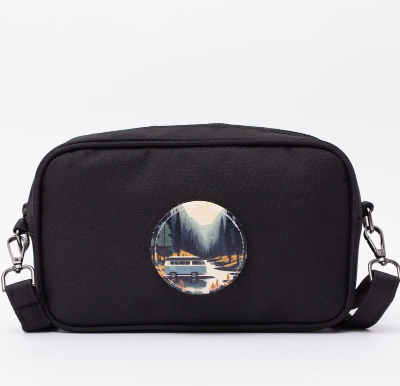 Kaff Black K00700 Interchangeable Sticker Crossbody Hand and Shoulder Bag  - Image 1