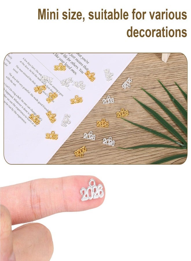 Penitue 120pcs 2026 Charms for Crafts, Zinc Alloy 2026 Year Pendants for Graduation Tassels Decor Gift Accents Keychain Embellishments Jewelry Making and DIY Projects, Medium, Zinc, No Gemstone - Image 3