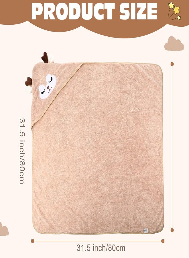 SmoothNovelty 6 Pack Baby Bath Towels Set 31.5 x 31.5 Inch Baby Hooded Towel Coral Fleece Soft Absorbent Toddler Hooded Bath Blanket for Newborn Boy Girl Shower Kids Infant Gift(Multicolor,Classic) - Image 2