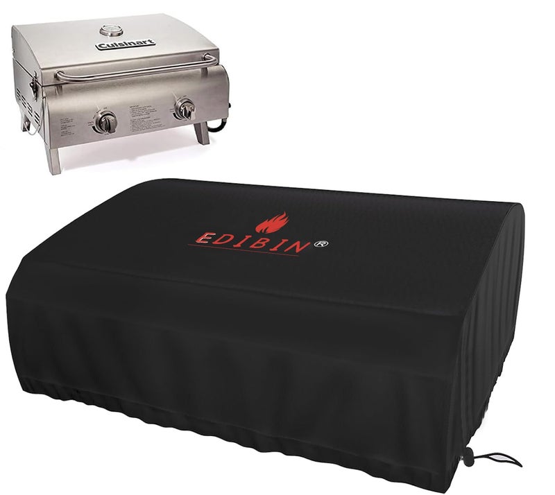 EDIBIN 24 Inch Tabletop Grill Cover for Cuisinart CGG-306/ Ninja OG751, Royal Gourmet 24" Griddle,600D Grill Cover for Pit Boss 75275/ PB336GS/ PB100P1,Most 2-Burner Portable 24 Inch Table Top Grills - Image 1