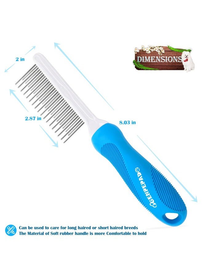 GENPEPADO Grooming Comb for Dogs and Cats with Long & Short Stainless Steel Metal Fine Teeth for Detangling Matted Hair - Pet Detangler Comb for Removing Tangles, Knots, Loose Fur from The Undercoat - Image 3